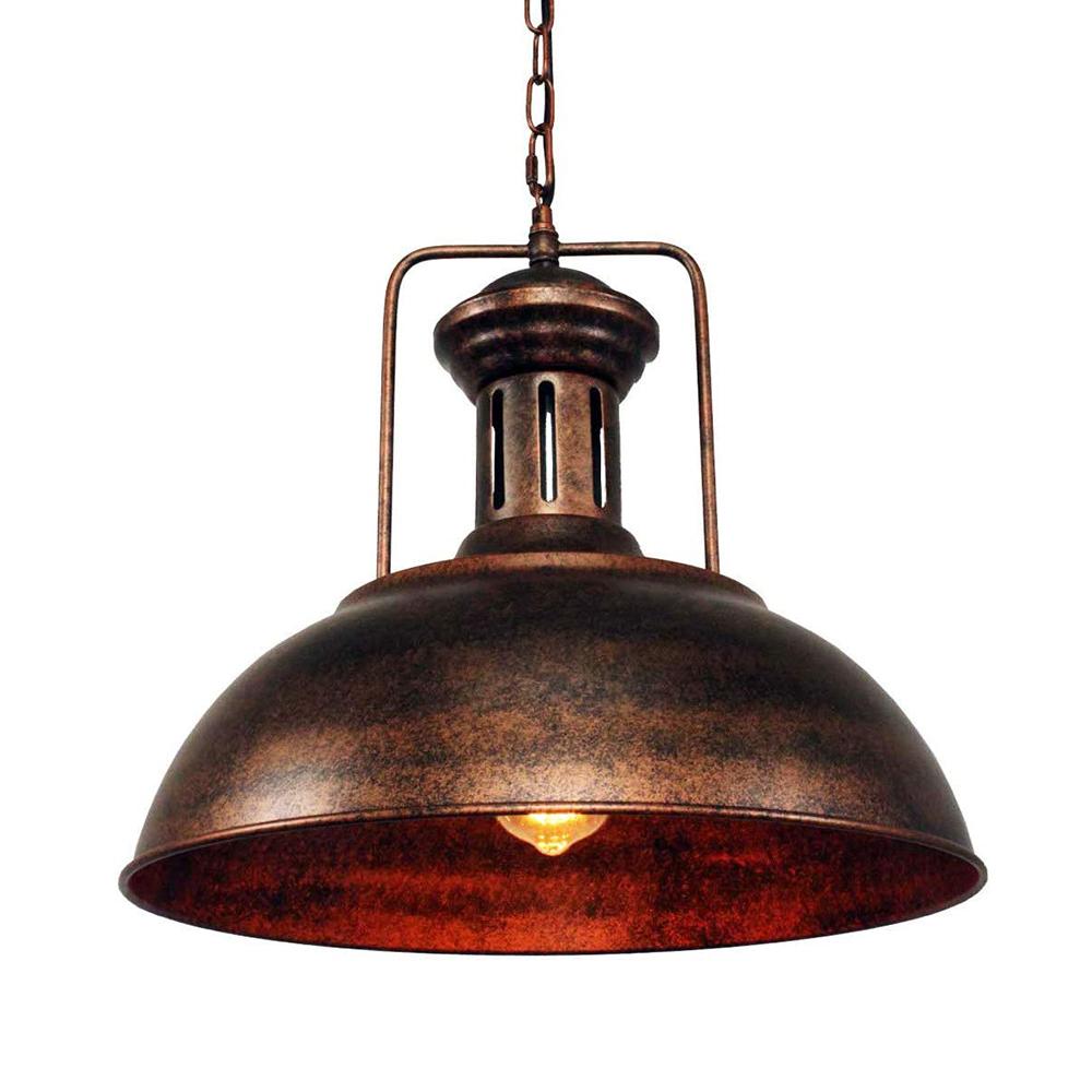 Variant image for Industrial Black Pendant Light for Kitchen Island – Adjustable Dome Pendant Lighting with Rustic Metal Finish-2