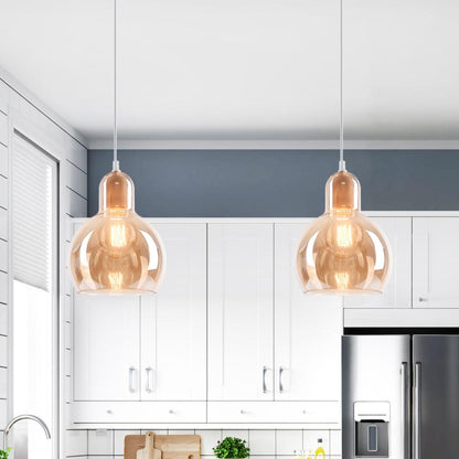 Modern Teardrop Glass Pendant Light – Adjustable Dimmable Hanging Light for Kitchen or Home Decor-4