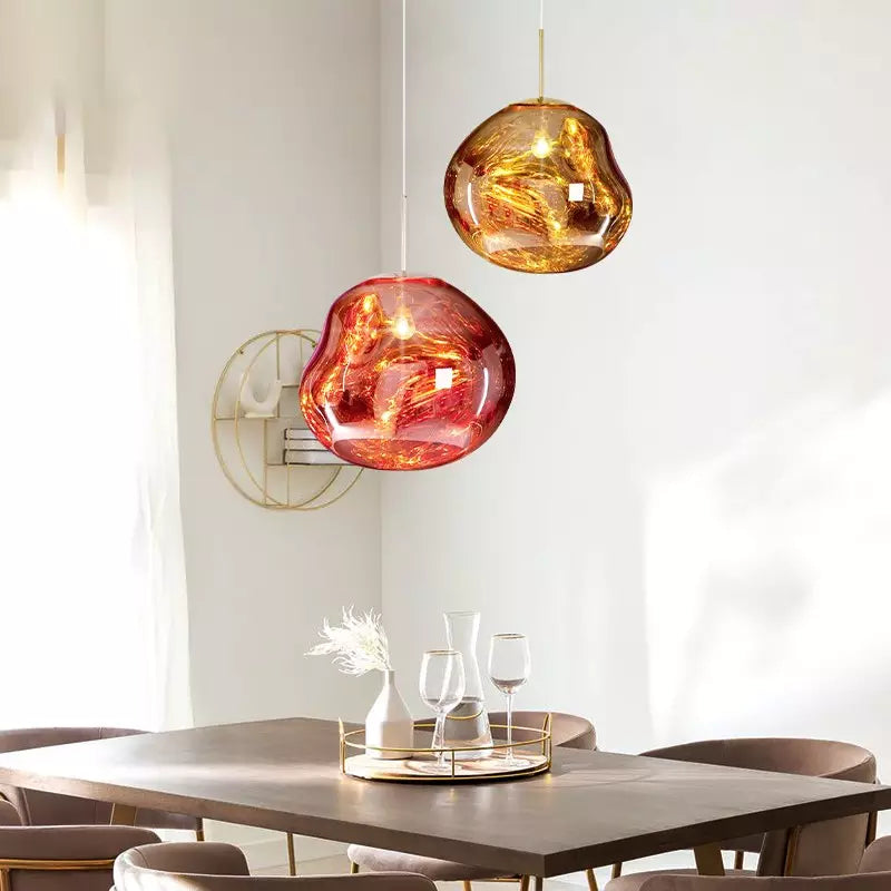 VESARO – Artistic Melted Glass Pendant Light for a Luxe Interior