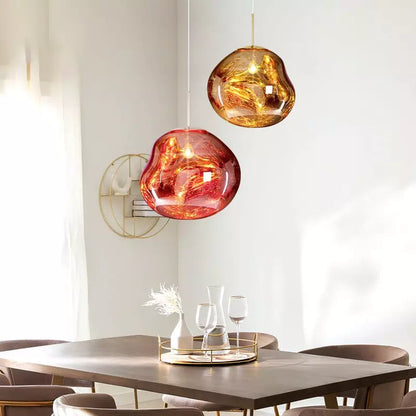 VESARO – Artistic Melted Glass Pendant Light for a Luxe Interior