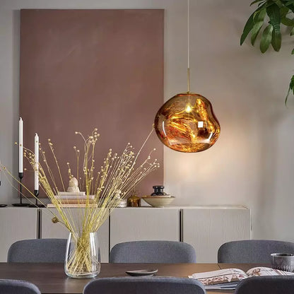 VESARO – Artistic Melted Glass Pendant Light for a Luxe Interior