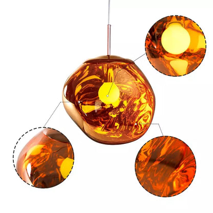 VESARO – Artistic Melted Glass Pendant Light for a Luxe Interior