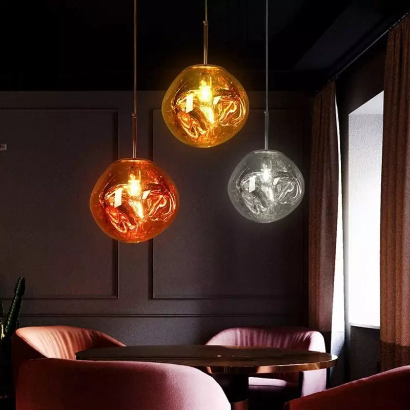 VESARO – Artistic Melted Glass Pendant Light for a Luxe Interior