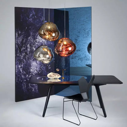 VESARO – Artistic Melted Glass Pendant Light for a Luxe Interior