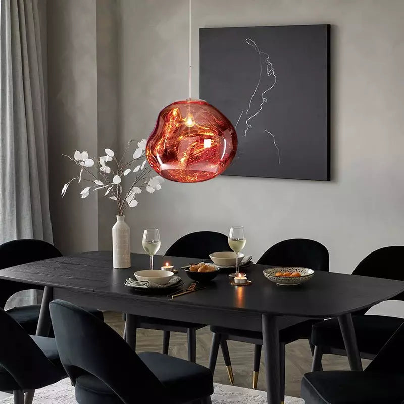 VESARO – Artistic Melted Glass Pendant Light for a Luxe Interior