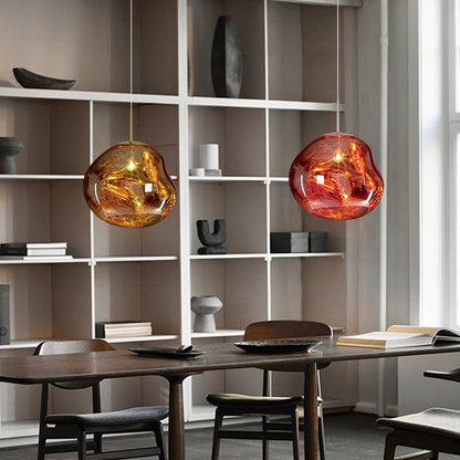 VESARO – Artistic Melted Glass Pendant Light for a Luxe Interior