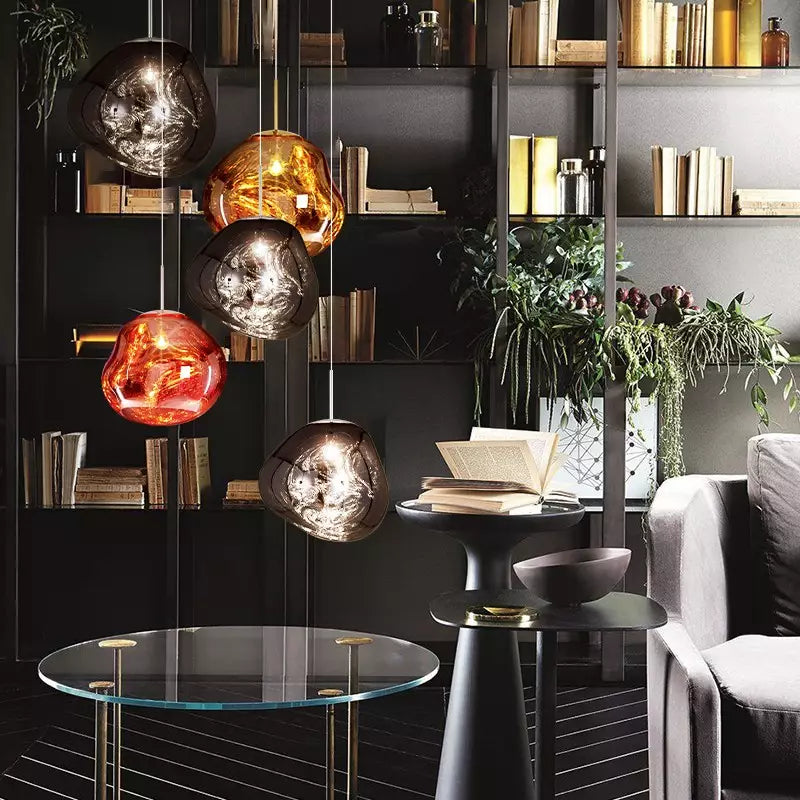 VESARO – Artistic Melted Glass Pendant Light for a Luxe Interior