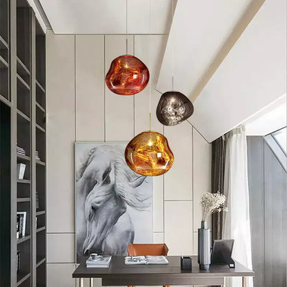 VESARO – Artistic Melted Glass Pendant Light for a Luxe Interior
