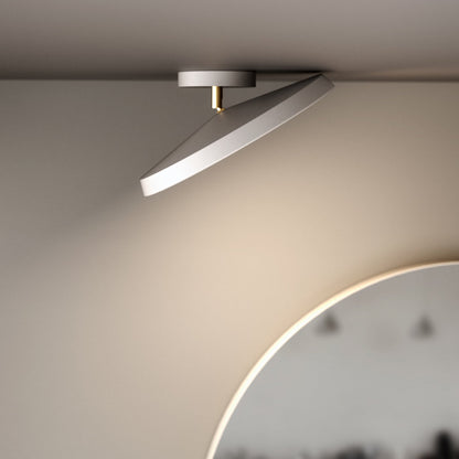 NOVÉO – Minimalist White LED Semi-Flush Ceiling Light