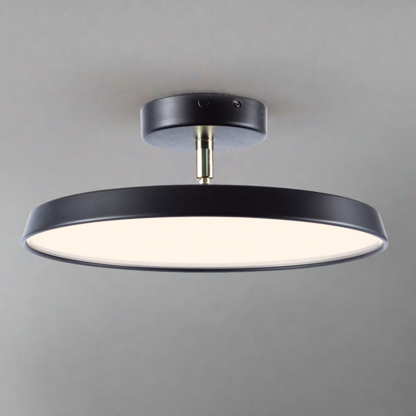 NOVÉO – Minimalist White LED Semi-Flush Ceiling Light