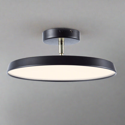 NOVÉO – Minimalist White LED Semi-Flush Ceiling Light