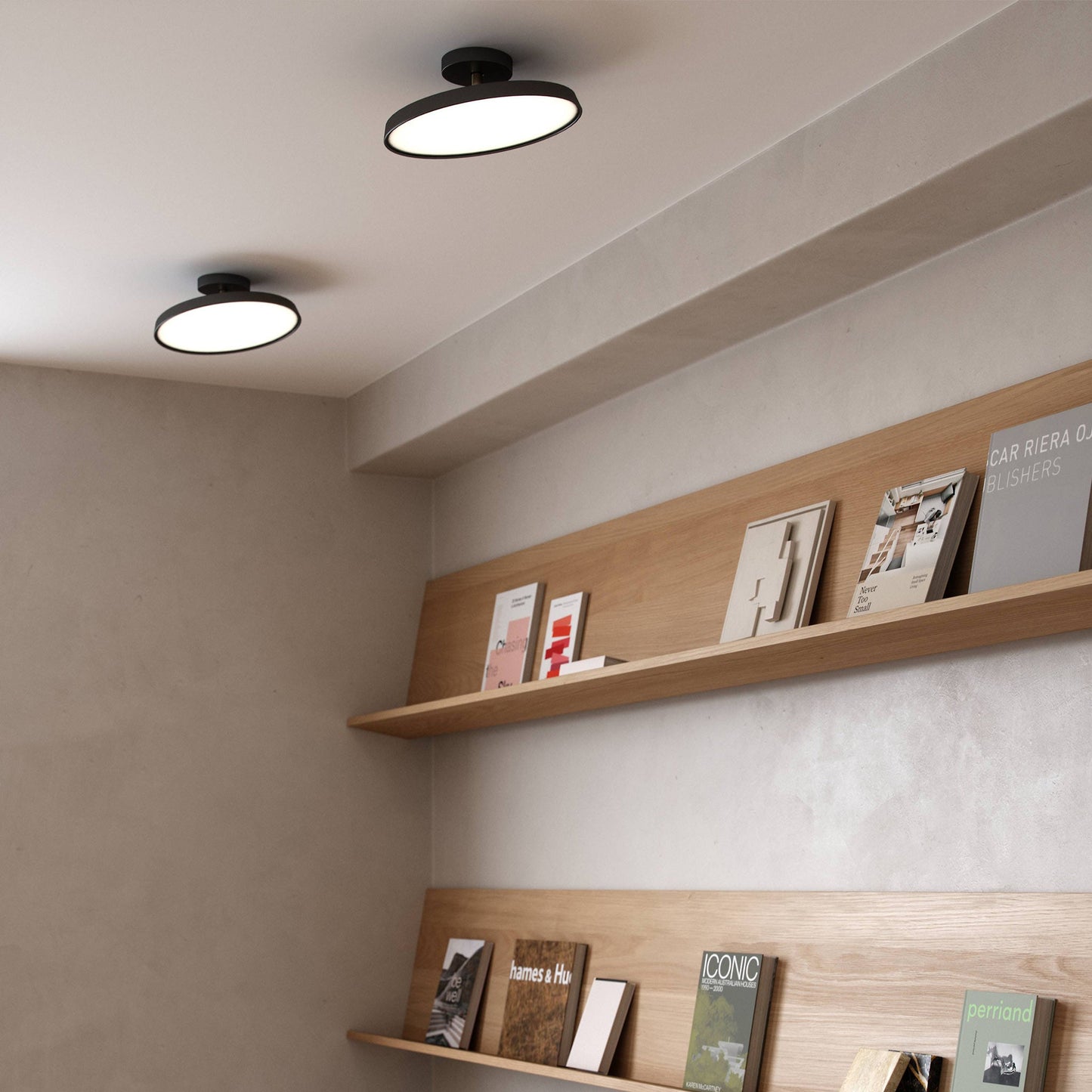 NOVÉO – Minimalist White LED Semi-Flush Ceiling Light