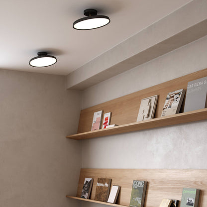 NOVÉO – Minimalist White LED Semi-Flush Ceiling Light