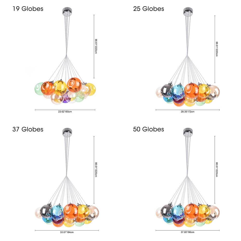 Multi-Color Glass Pendant Light – Adjustable Height Kitchen Pendant Lighting Fixture for Dining Room and Living Space-4