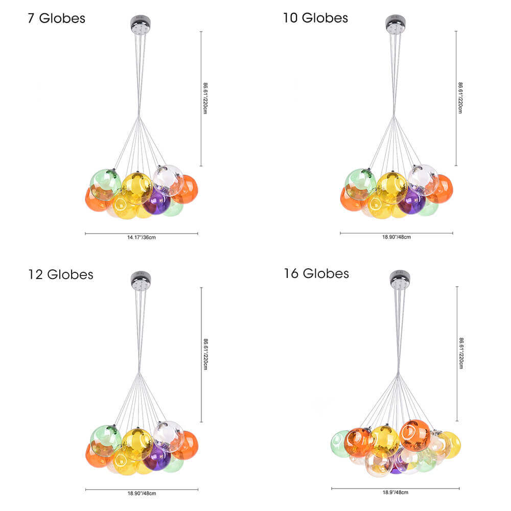 Multi-Color Glass Pendant Light – Adjustable Height Kitchen Pendant Lighting Fixture for Dining Room and Living Space-3