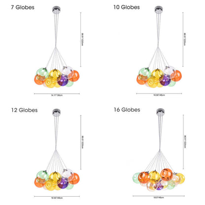 Multi-Color Glass Pendant Light – Adjustable Height Kitchen Pendant Lighting Fixture for Dining Room and Living Space-3