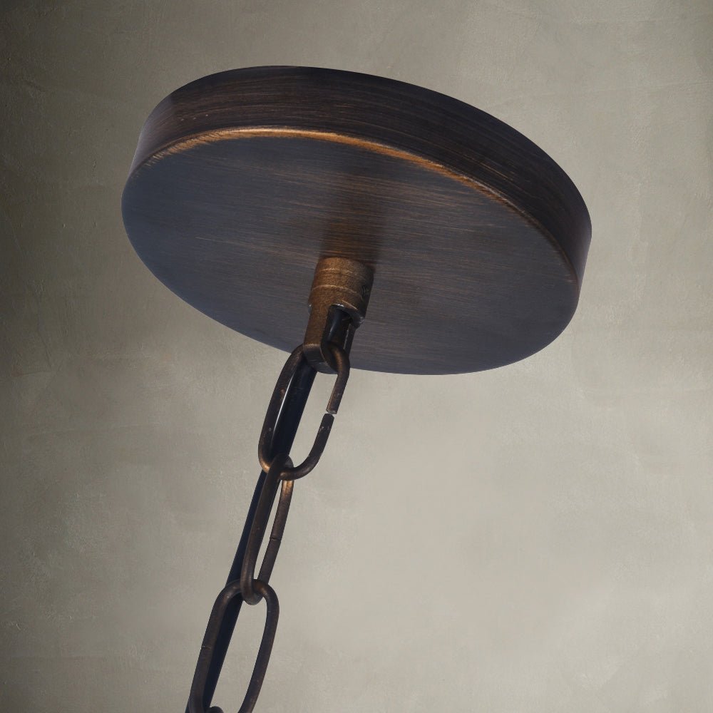 Rustic Industrial Pendant Light for Kitchen Island Lighting – Adjustable Chain, Metal Dome Shade, E26 Socket-3