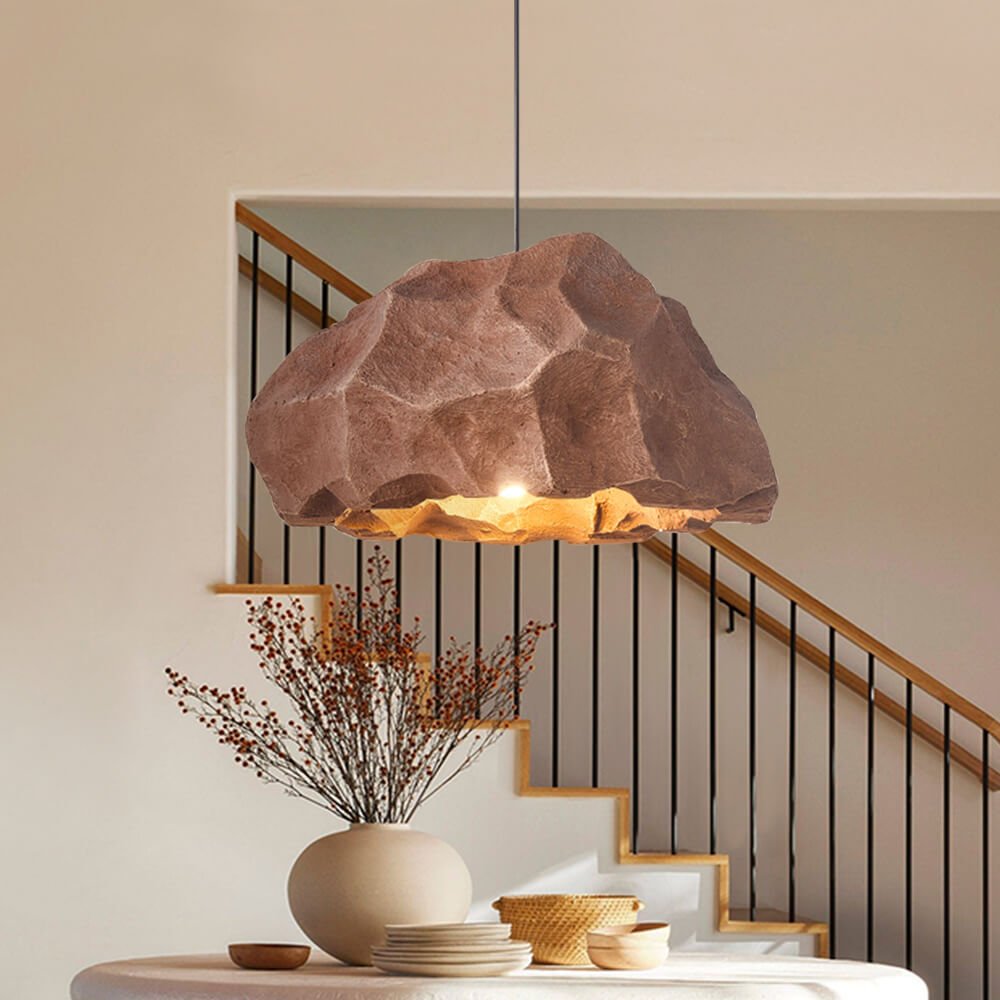 Variant image for Nordic Stone Rock Pendant Light – Minimalist Black Hanging Light with Adjustable Cable for Kitchen and Home Décor-3